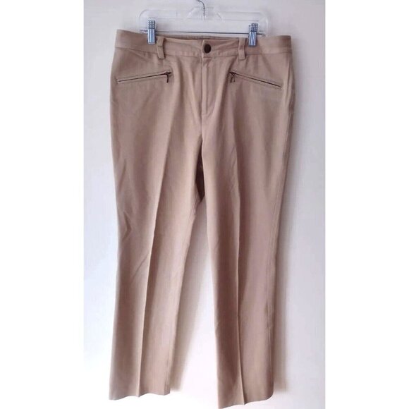 Lauren Ralph Lauren Pants - Lauren Ralph Lauren Dress Pants Womens Size 8 Tan Flat Front Zip Pockets Stretch